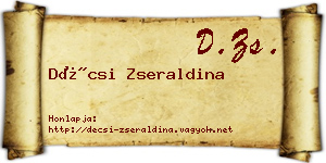 Décsi Zseraldina névjegykártya